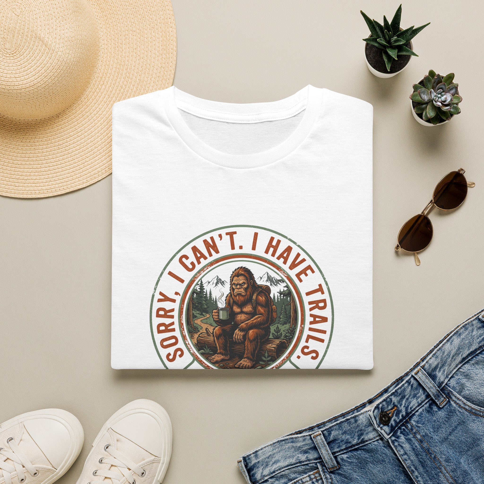 Sorry I Can't, I Have Trails T-Shirt — Vintage Sasquatch Hiking Tee