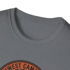 Northwest Camping Club Find Your Fire T-Shirt | Campfire Trees Outdoor Badge Shirt