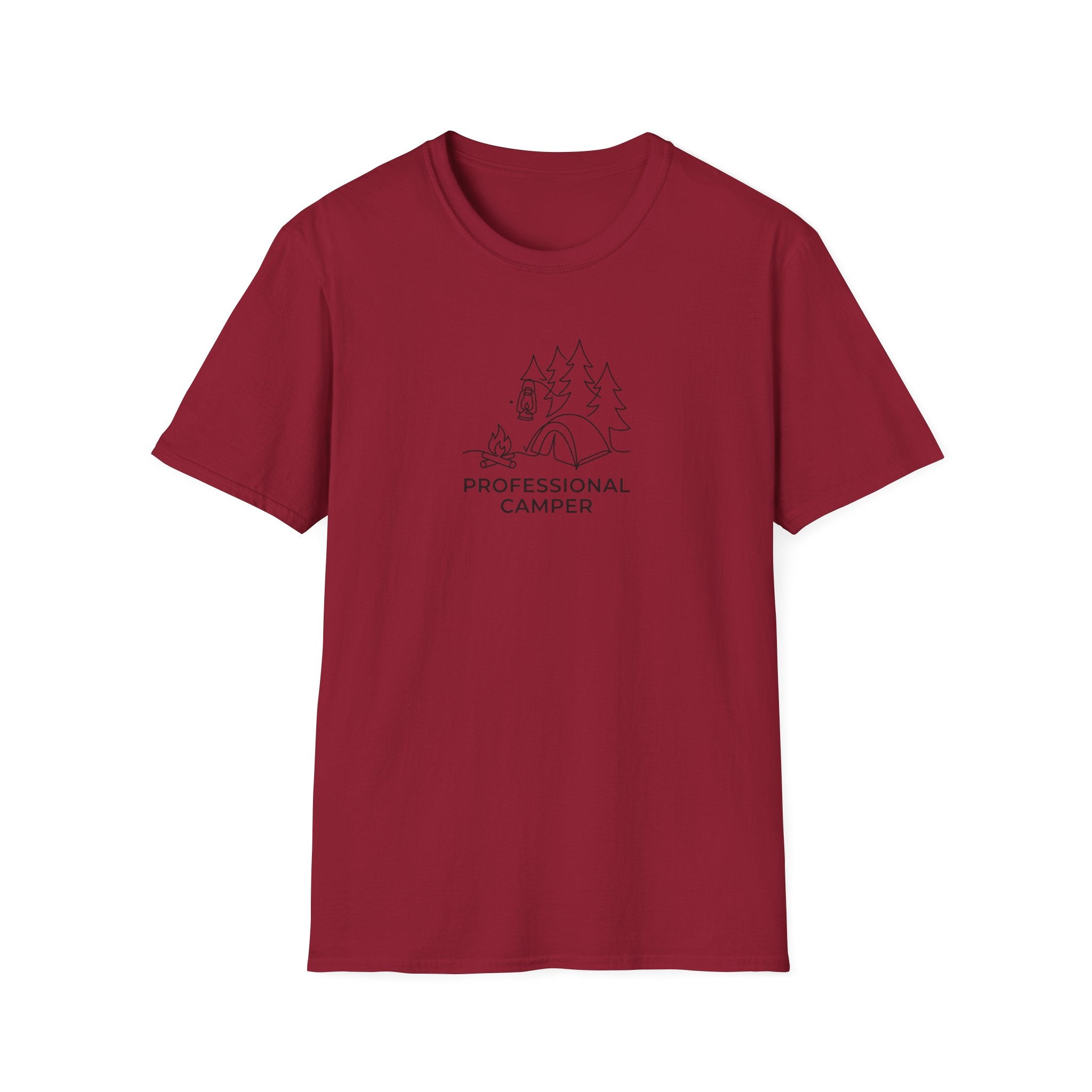 Professional Camper T-Shirt | Minimal Line Art Camping Design