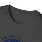 Follow The Quiet Trail Hiking T Shirt | Mountain Night Sky