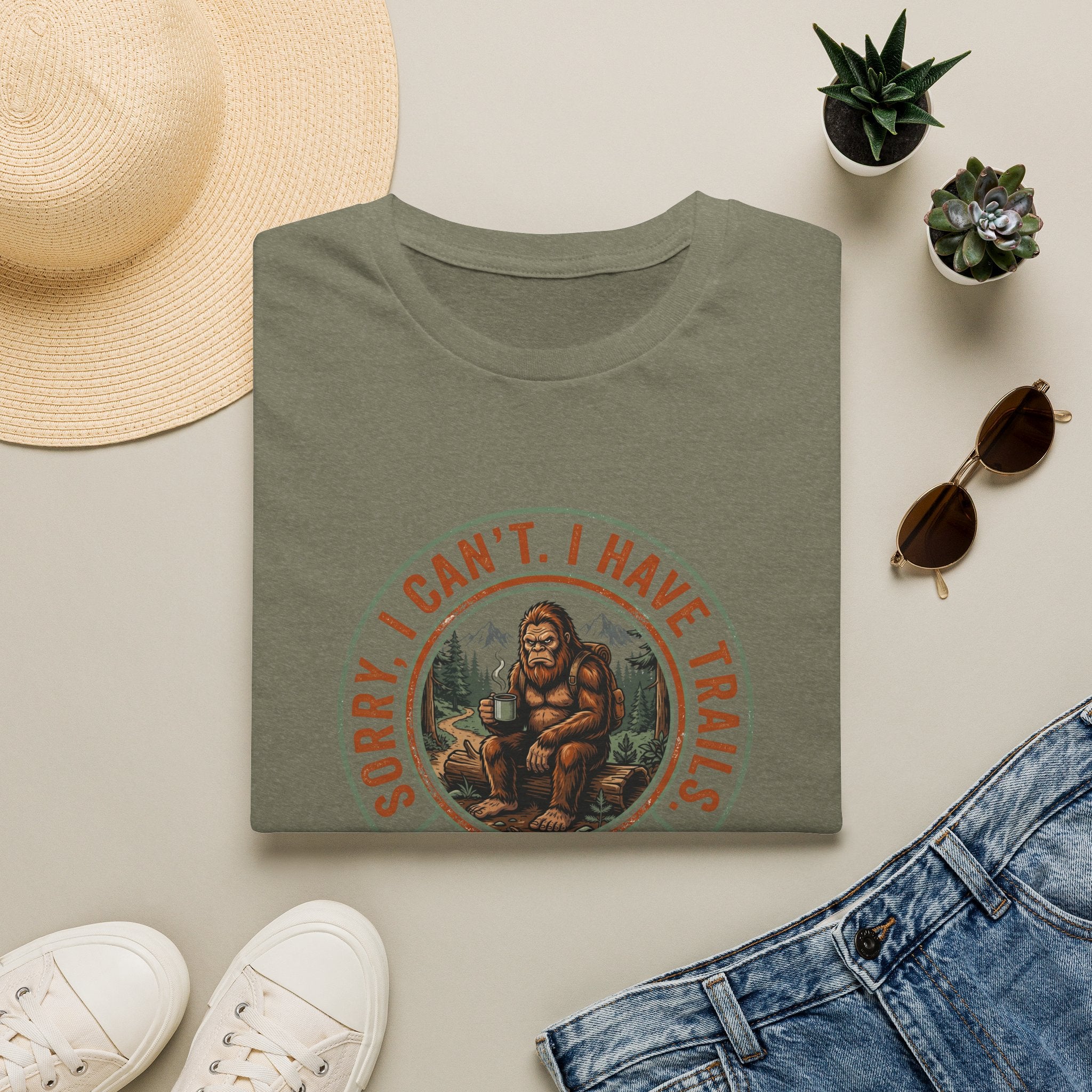 Sorry I Can't, I Have Trails T-Shirt — Vintage Sasquatch Hiking Tee