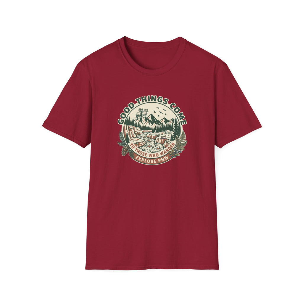Adventure T-Shirt — "Good Things Come to Those Who Explore" Outdoor Graphic Tee