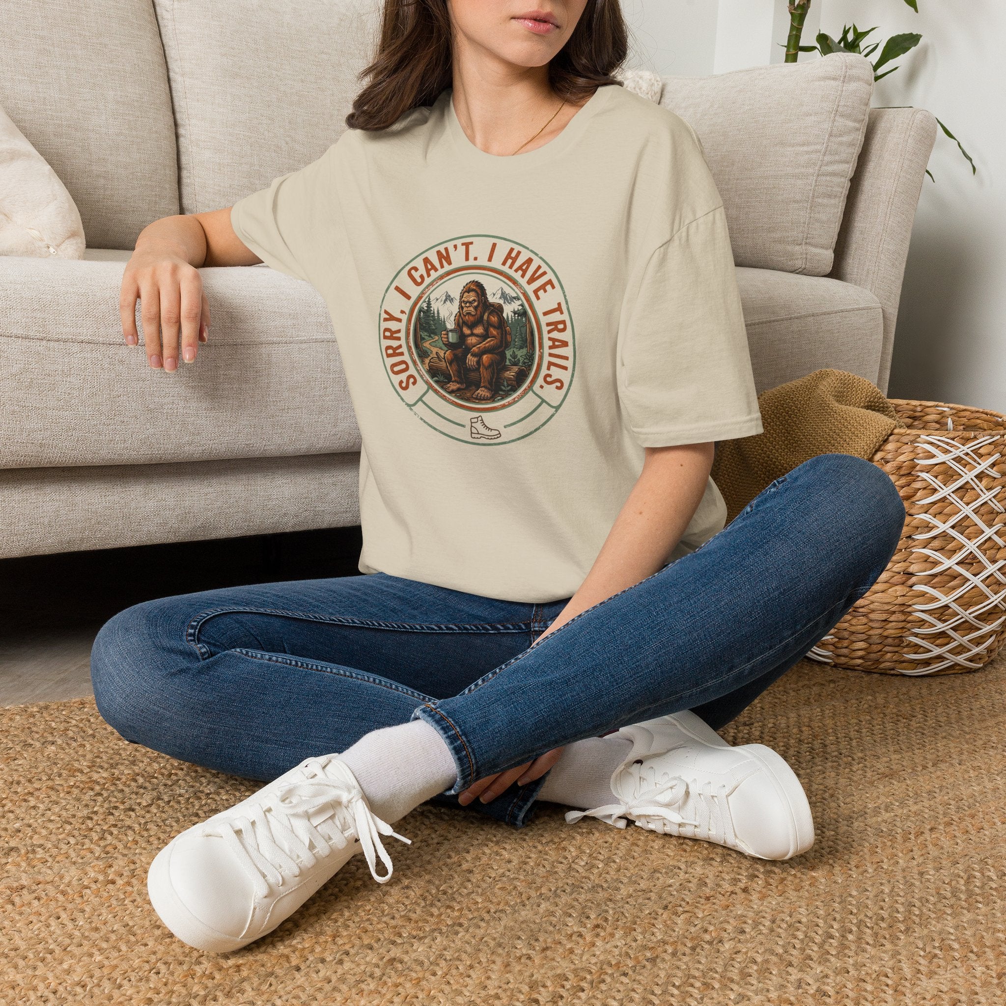 Sorry I Can't, I Have Trails T-Shirt — Vintage Sasquatch Hiking Tee