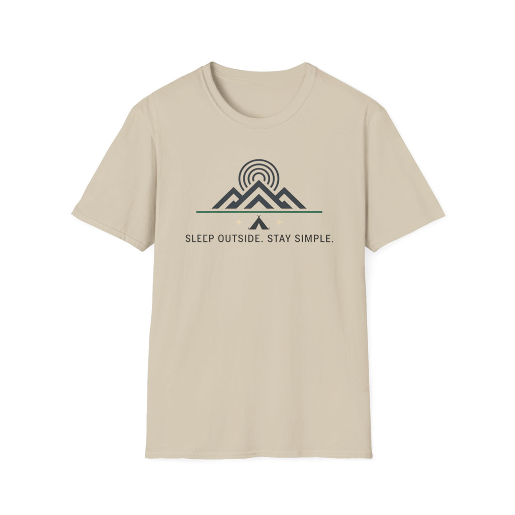 Sleep Outside Stay Simple T-Shirt | Mountain Camping Graphic Tee