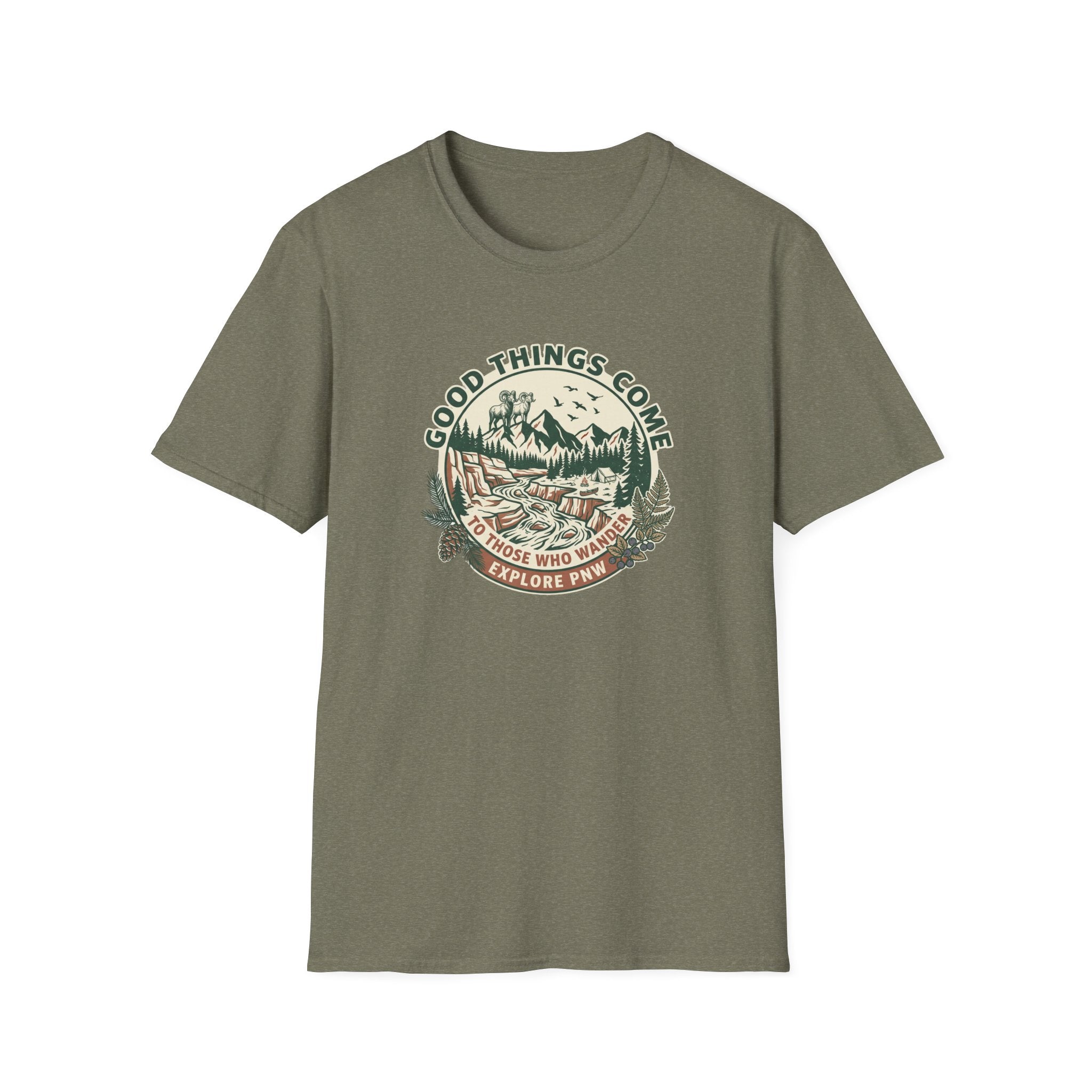 Adventure T-Shirt — "Good Things Come to Those Who Explore" Outdoor Graphic Tee