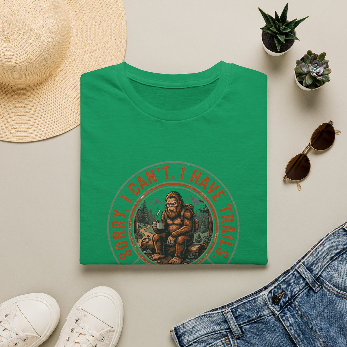 Sorry I Can't, I Have Trails T-Shirt — Vintage Sasquatch Hiking Tee
