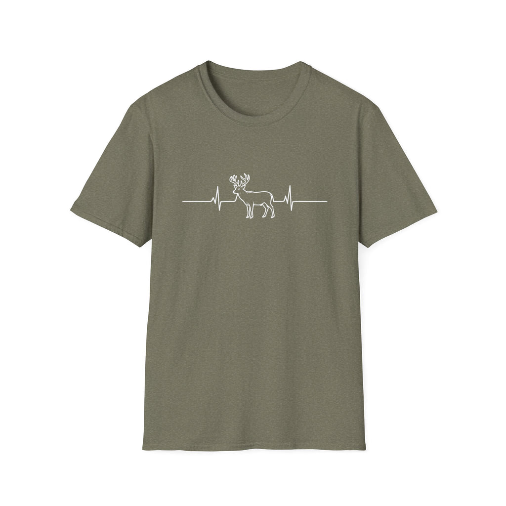 Buck Heartbeat Line T-Shirt | Deer EKG Graphic Tee