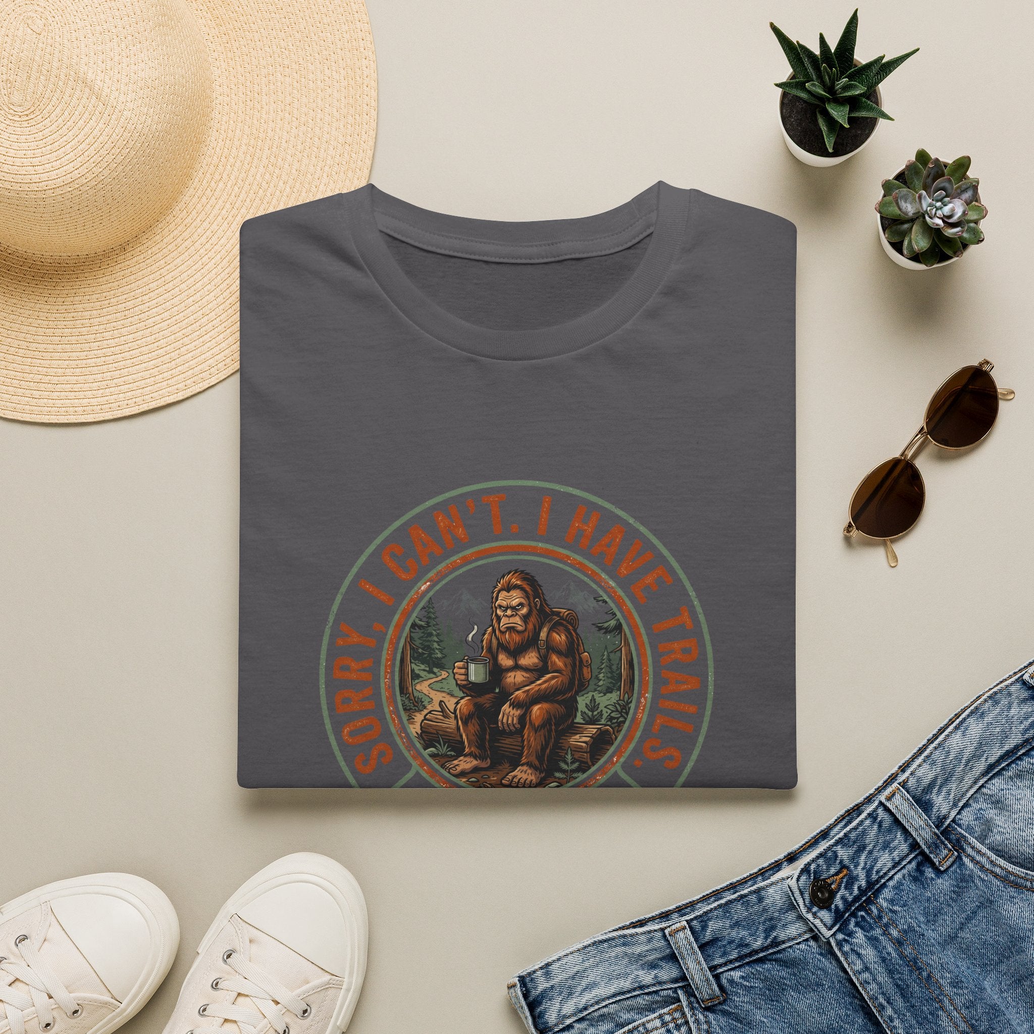 Sorry I Can't, I Have Trails T-Shirt — Vintage Sasquatch Hiking Tee