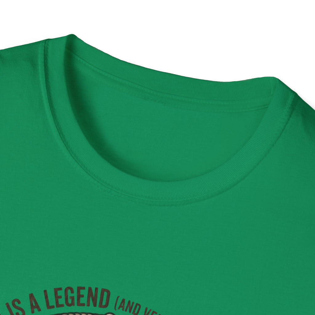 Dad is a Legend Camping T-Shirt | Bear, Campfire, Tent Cabin Illustration