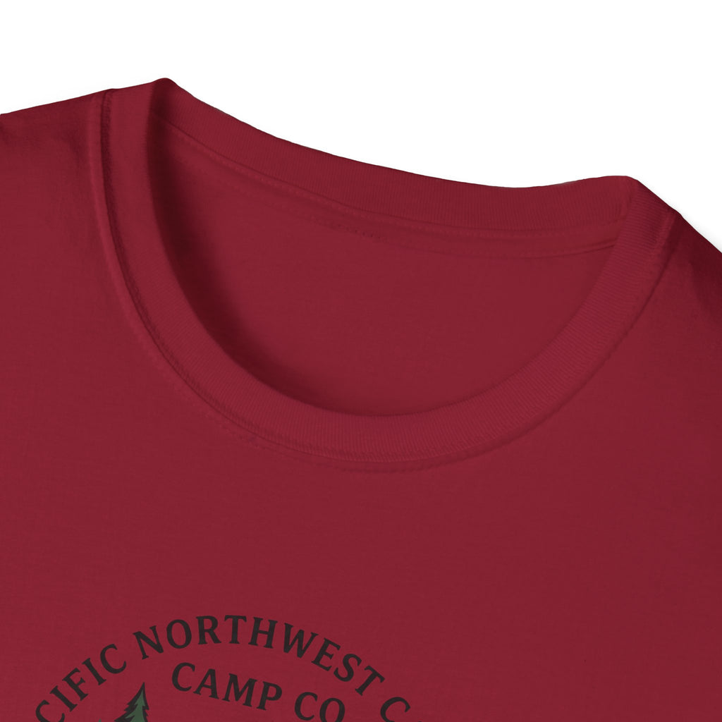 Campwood Trees Tent Graphic T-Shirt | Mountain Camping Logo, EST 1987