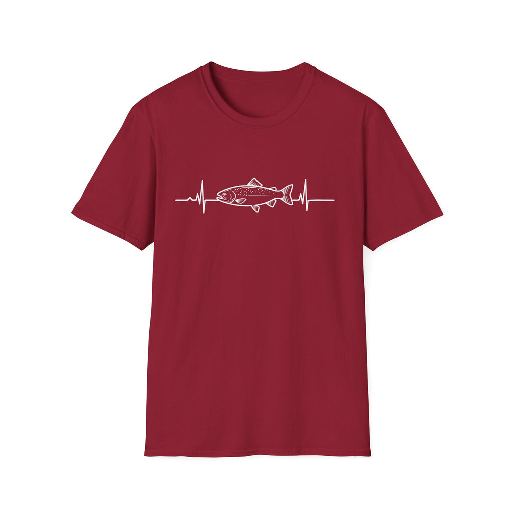 Trout Heartbeat Line T-Shirt | Fishing Graphic