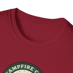 Campfire Club Patch design T-Shirt | Mountain Camping Logo Tee