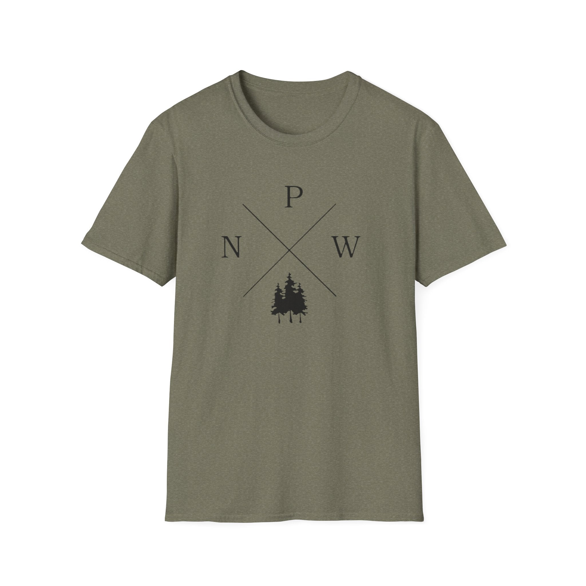 Compass Pines t-shirt | North South East West forest logo