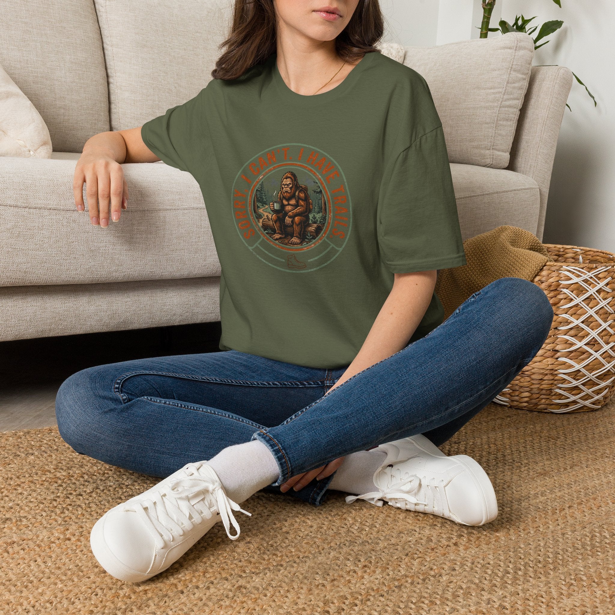 Sorry I Can't, I Have Trails T-Shirt — Vintage Sasquatch Hiking Tee
