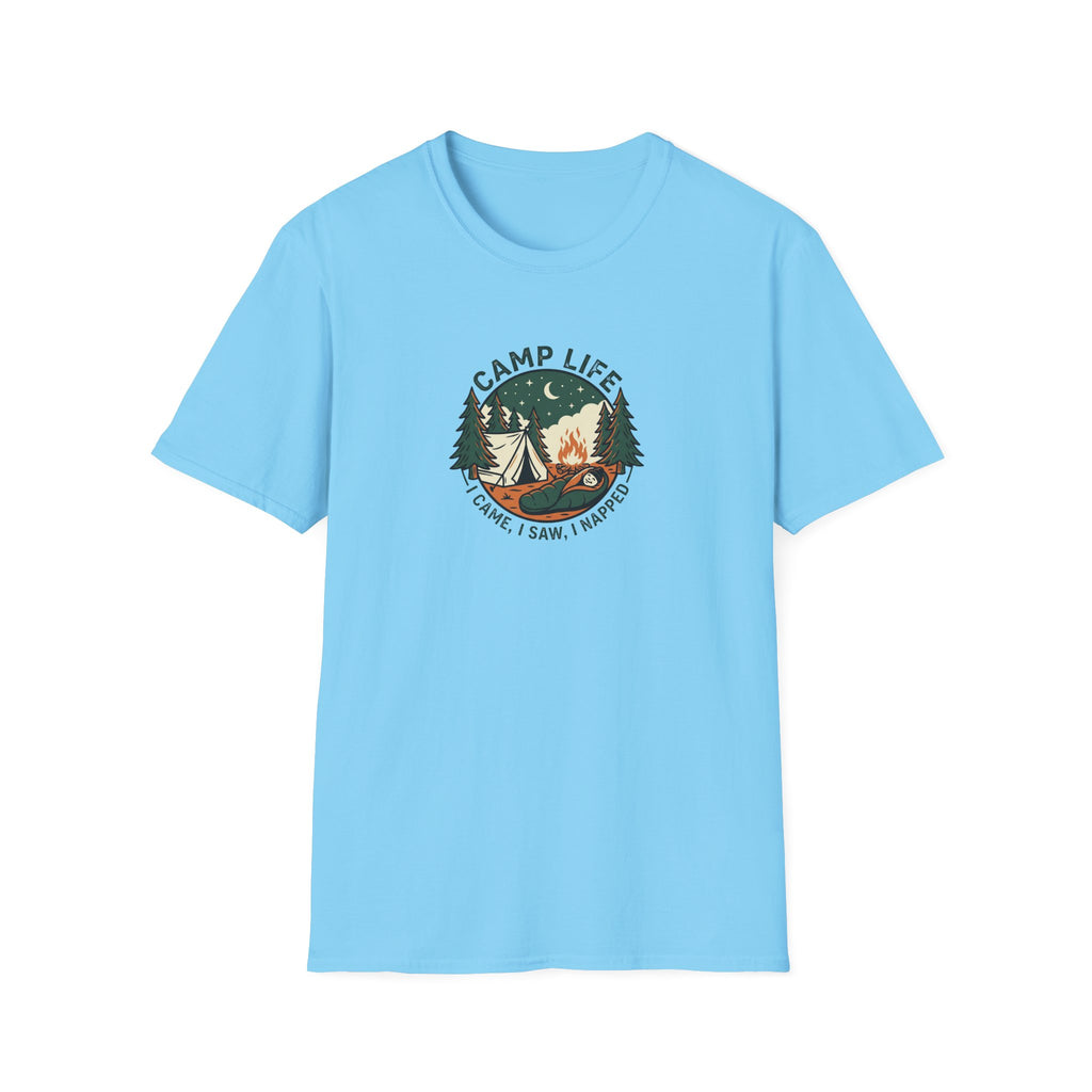 Camp Life tent campfire graphic T-Shirt | camping outdoors nature