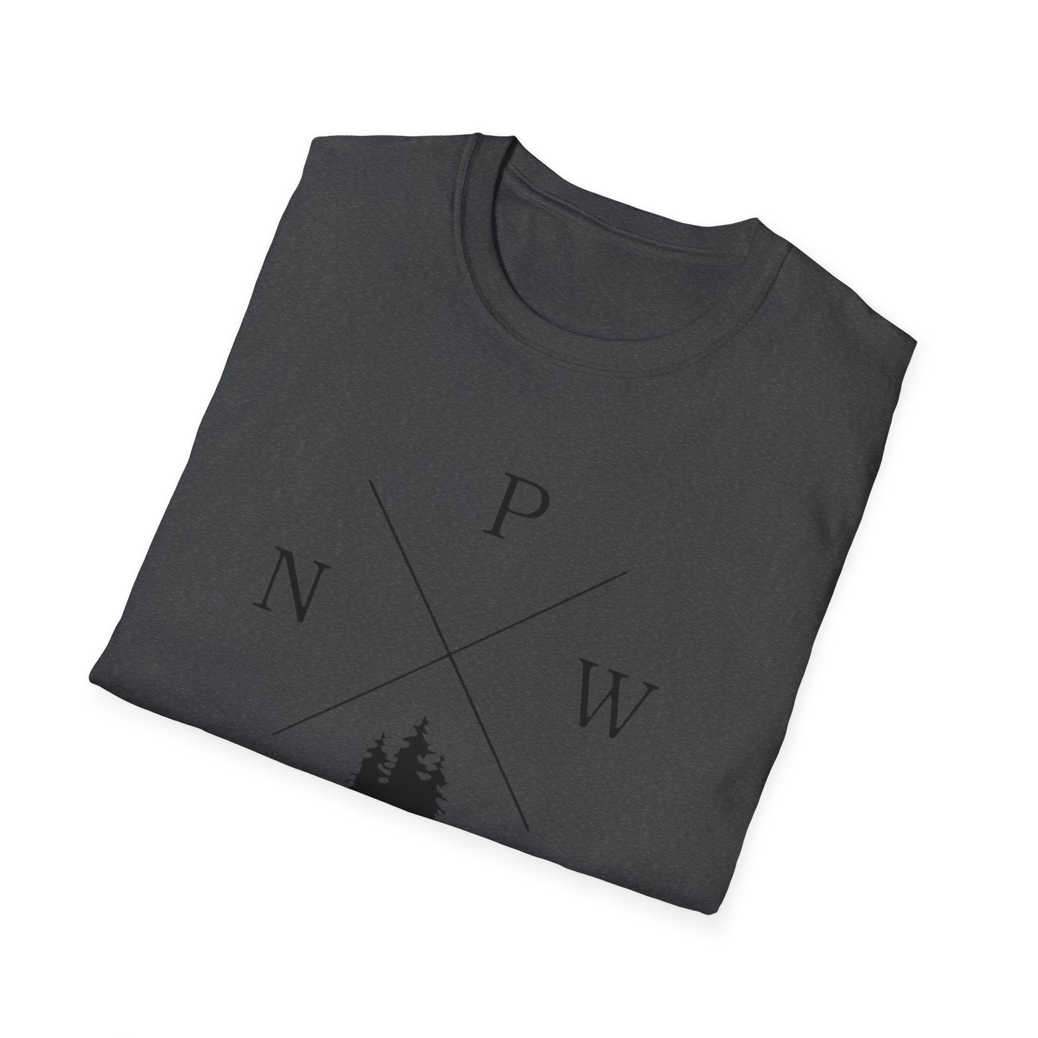 Compass Pines t-shirt | North South East West forest logo