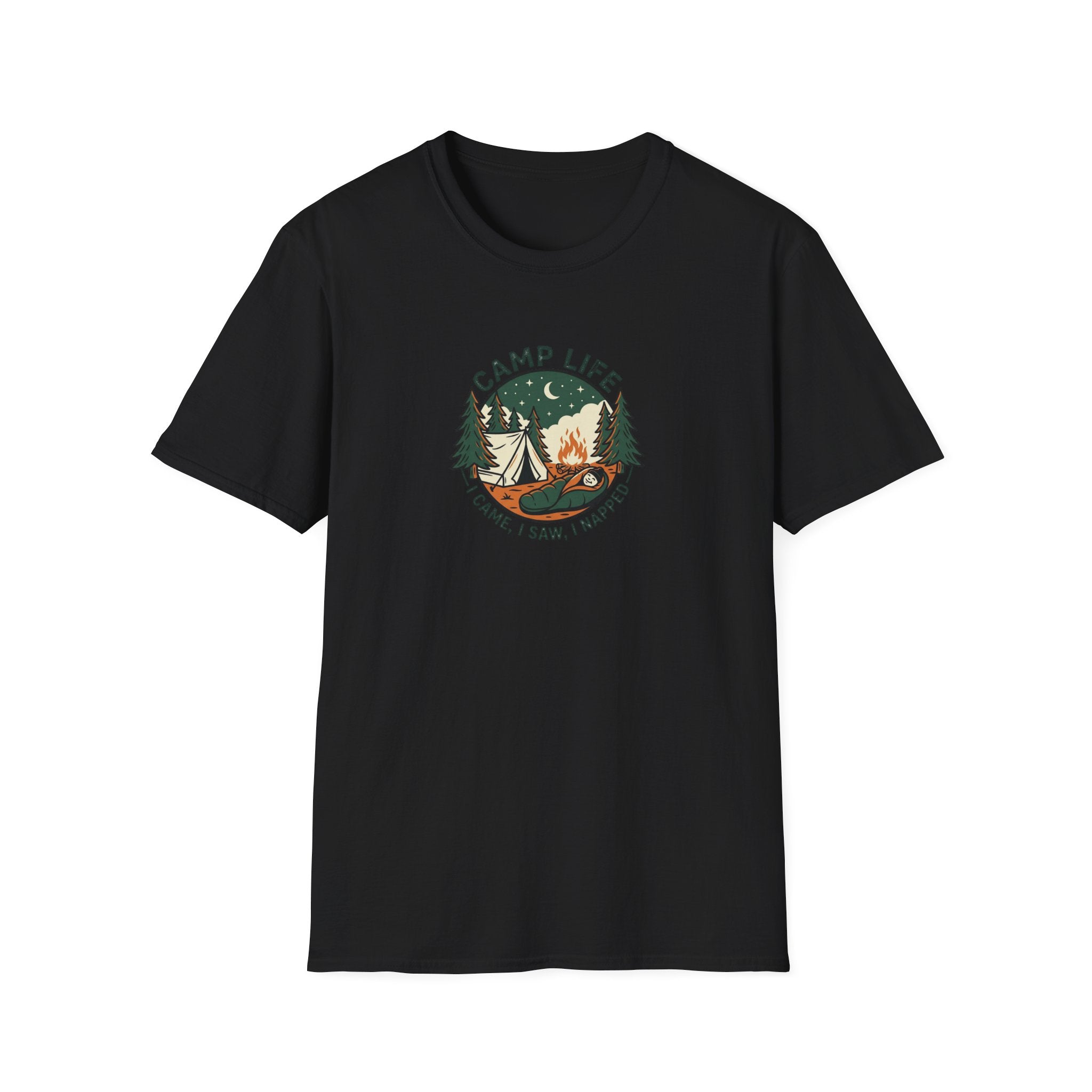 Camp Life tent campfire graphic T-Shirt | camping outdoors nature