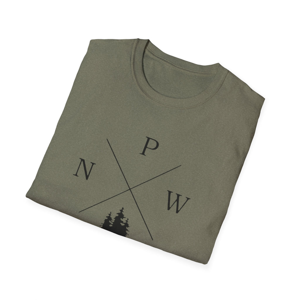 Compass Pines t-shirt | North South East West forest logo