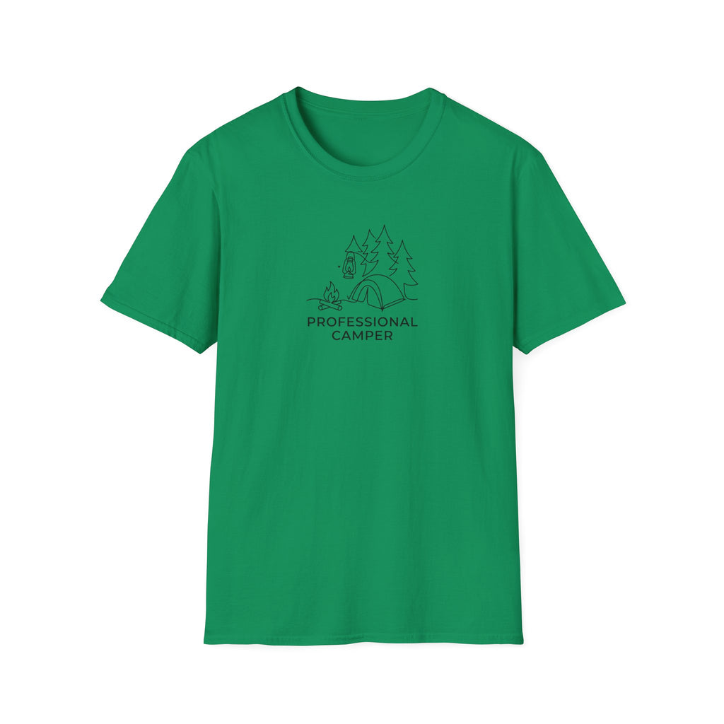 Professional Camper T-Shirt | Minimal Line Art Camping Design