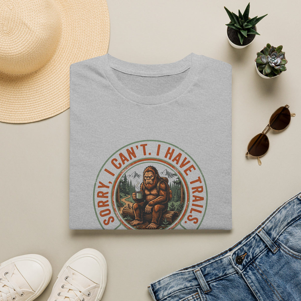 Sorry I Can't, I Have Trails T-Shirt — Vintage Sasquatch Hiking Tee