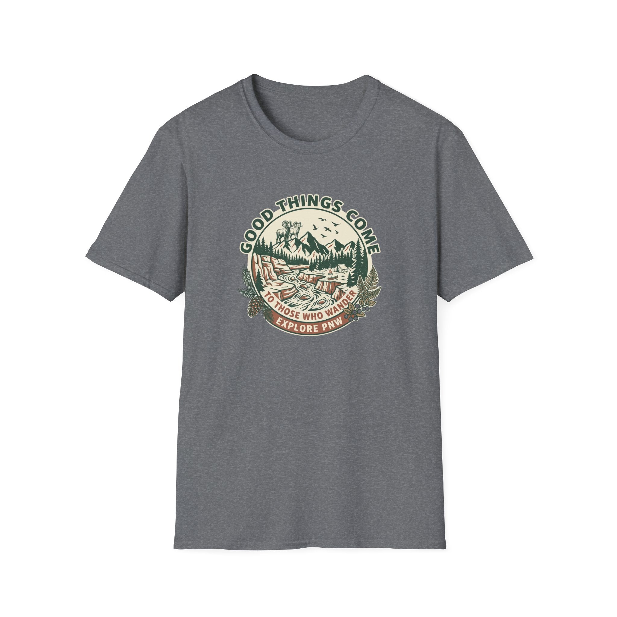 Adventure T-Shirt — "Good Things Come to Those Who Explore" Outdoor Graphic Tee