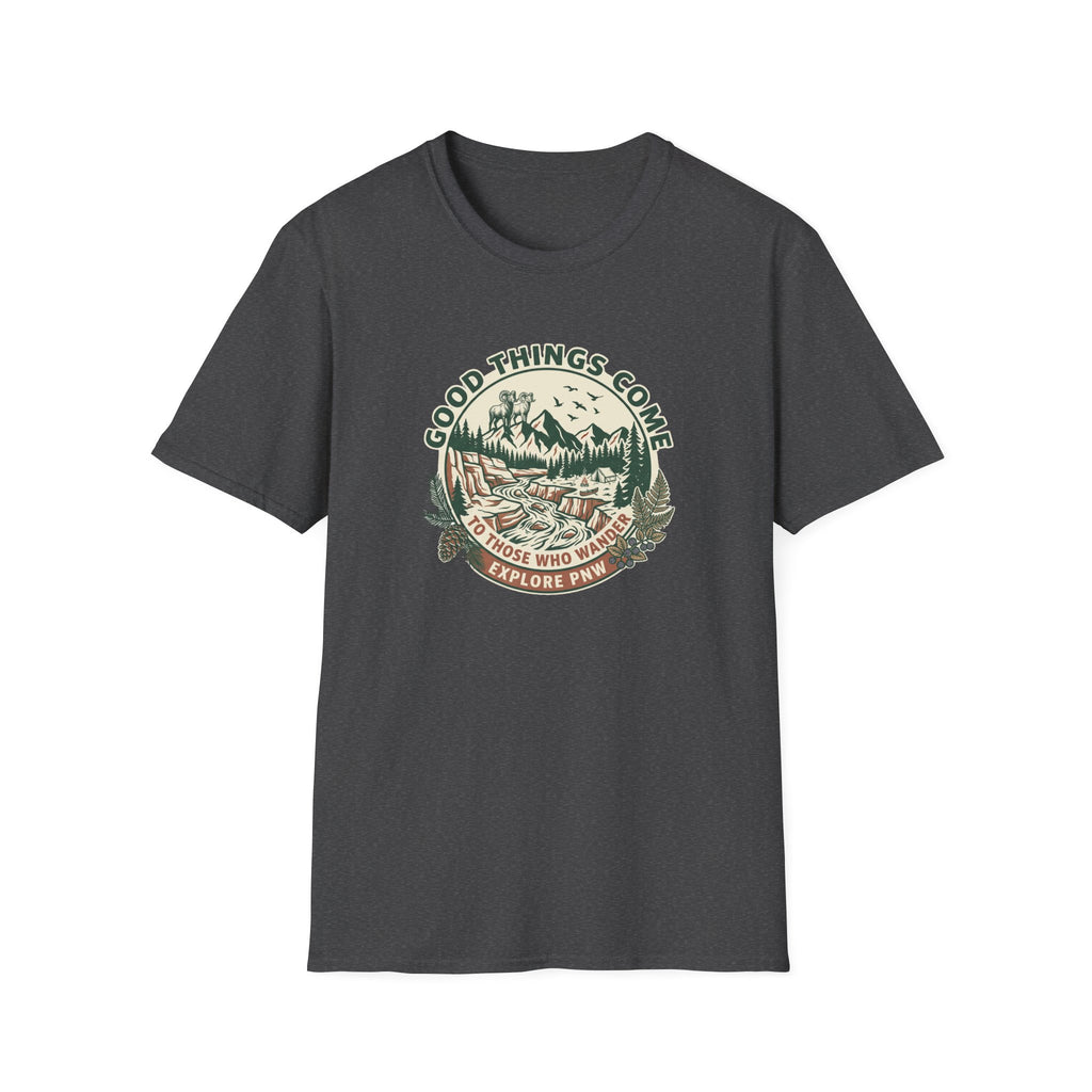Adventure T-Shirt — "Good Things Come to Those Who Explore" Outdoor Graphic Tee