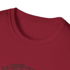 Dad is a Legend Camping T-Shirt | Bear, Campfire, Tent Cabin Illustration