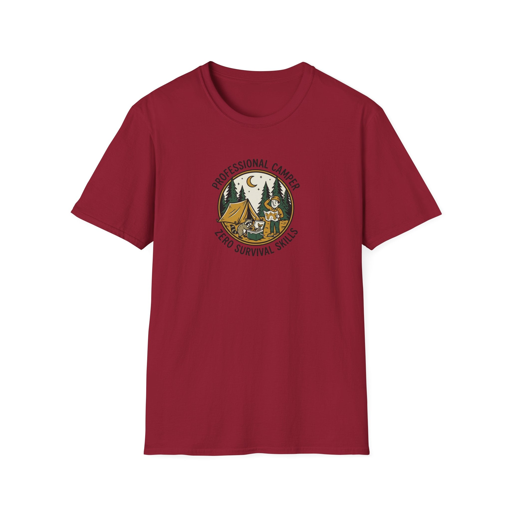 Professional Camper Zero Survival Skills T-Shirt | Camping Graphic Tee