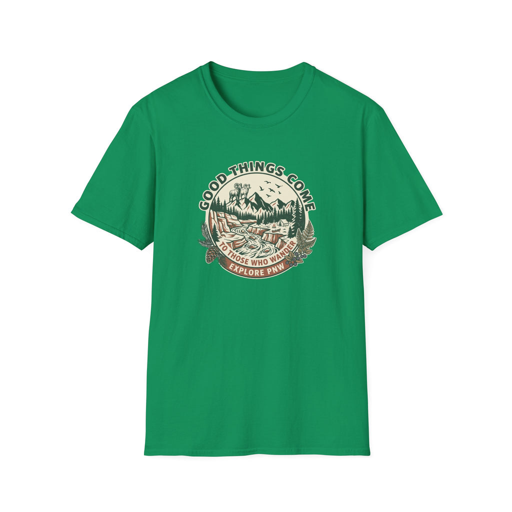 Adventure T-Shirt — "Good Things Come to Those Who Explore" Outdoor Graphic Tee