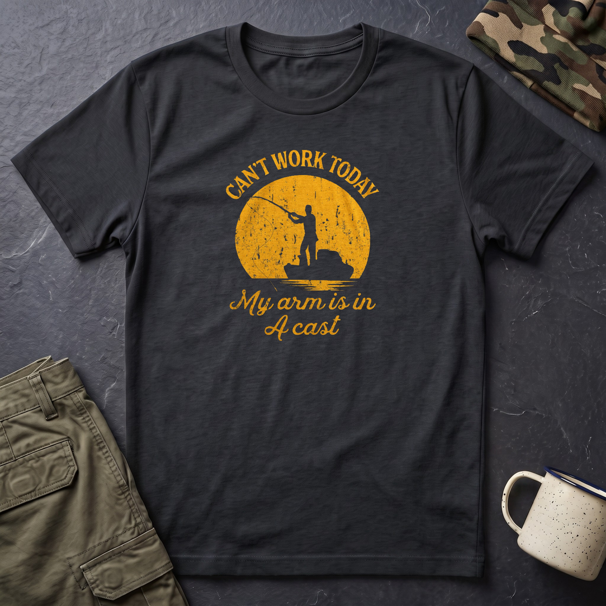 Cant Work Today My Arm Is In A Cast T-Shirt | Funny Fishing Shirt