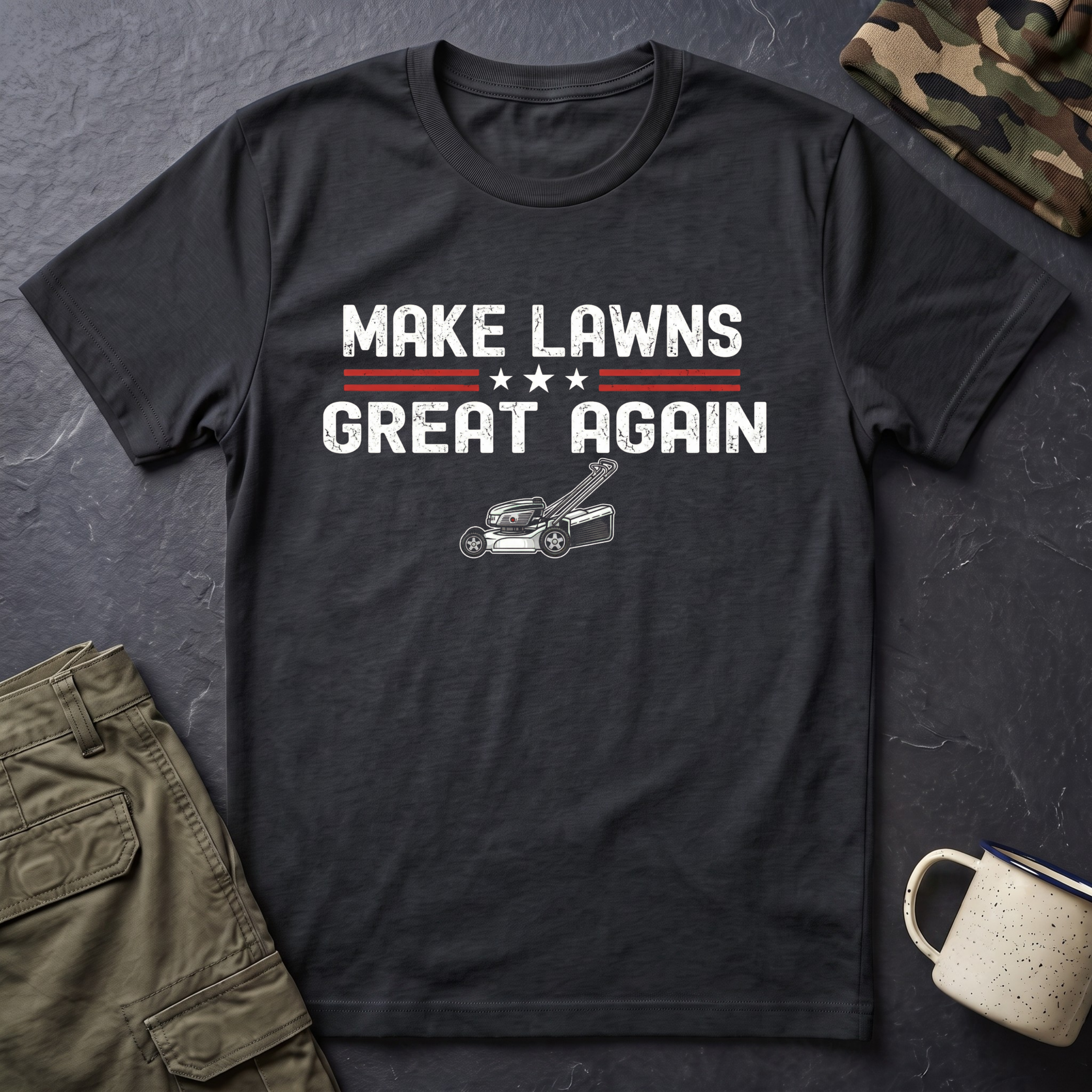 Make Lawns Great Again T-Shirt | Lawn Mower Graphic, Gardening Humor