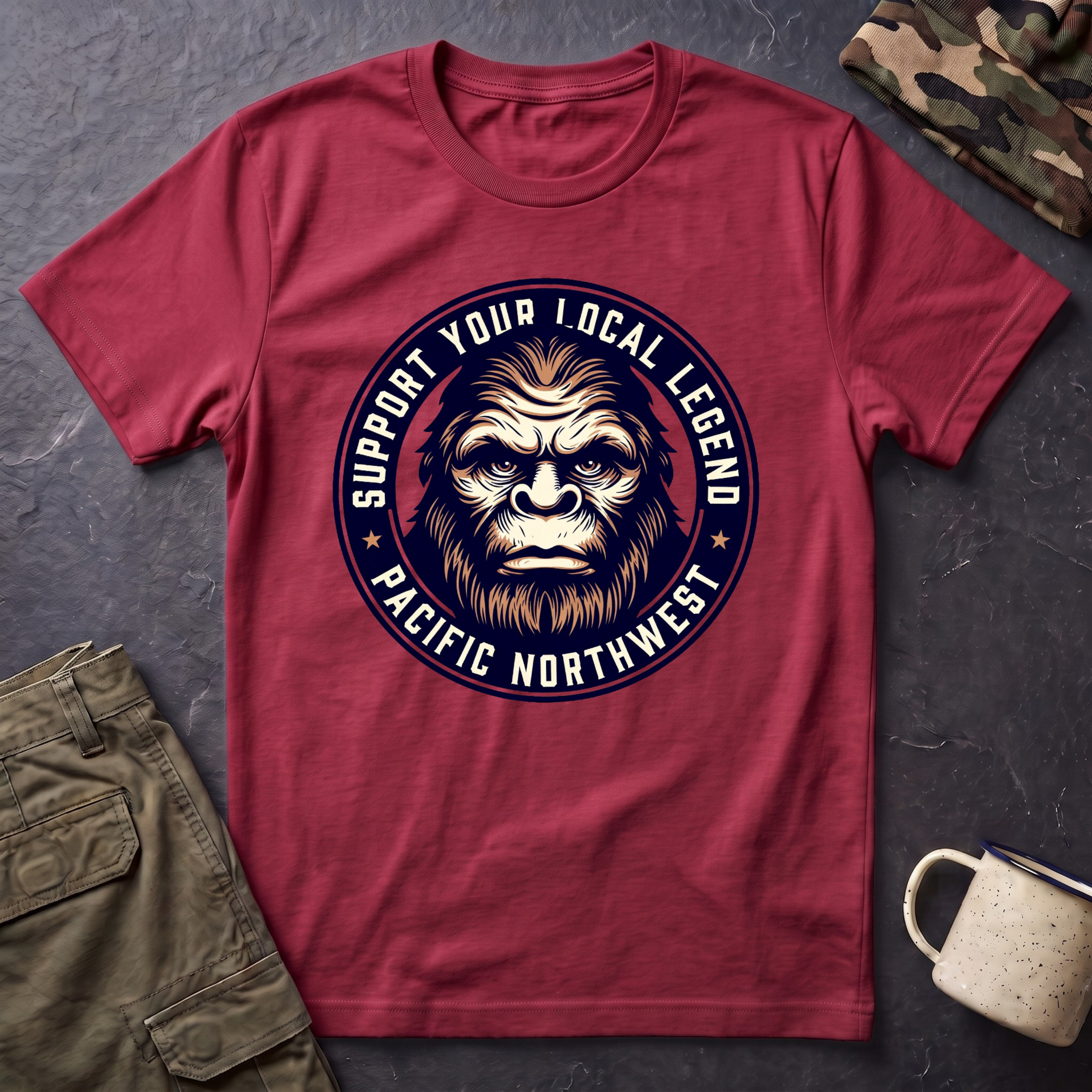 Support Your Local Legend Bigfoot T-Shirt | Pacific Northwest Sasquatch Tee