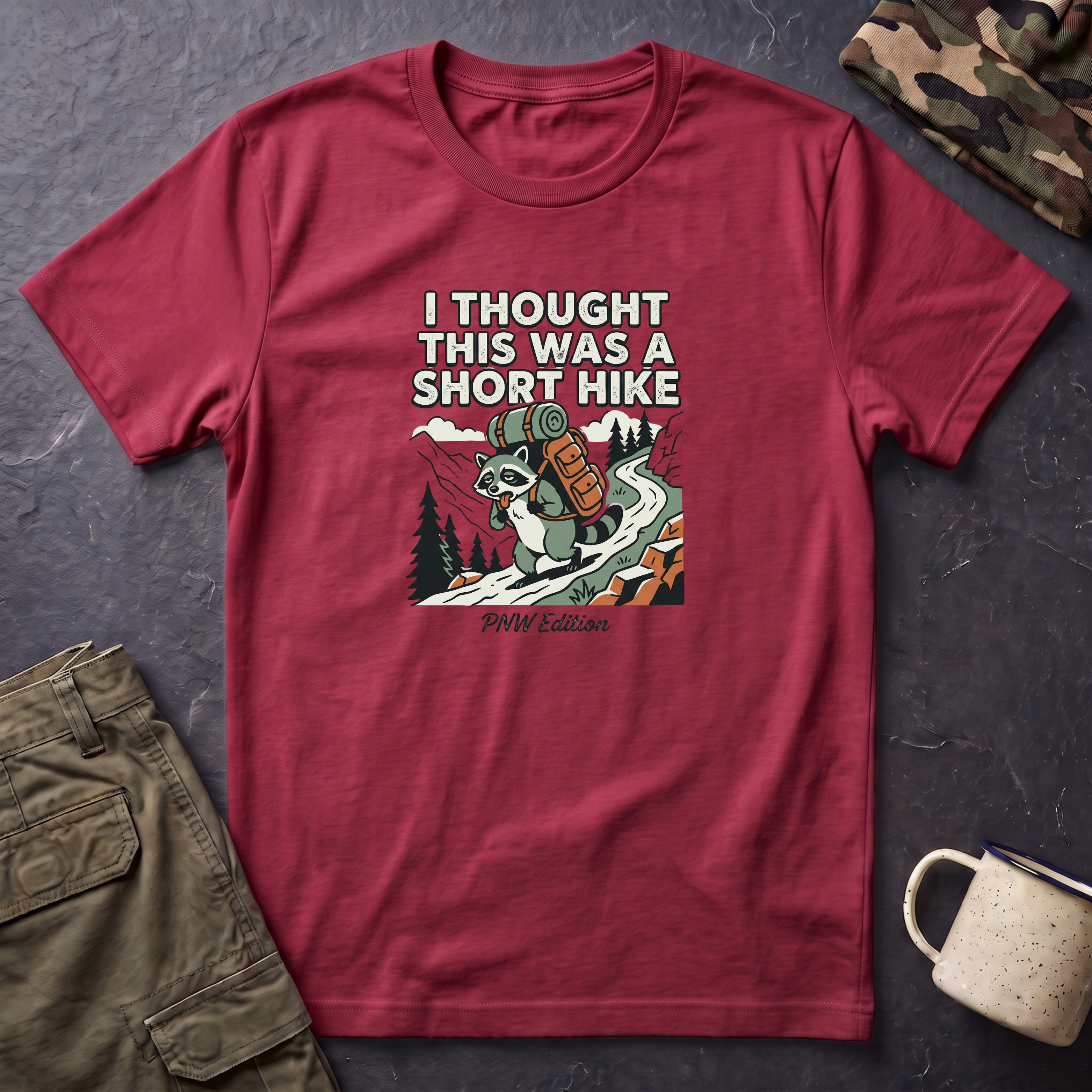 I Thought This Was a Short Hike T-Shirt | Hiking Backpacker Graphic Tee