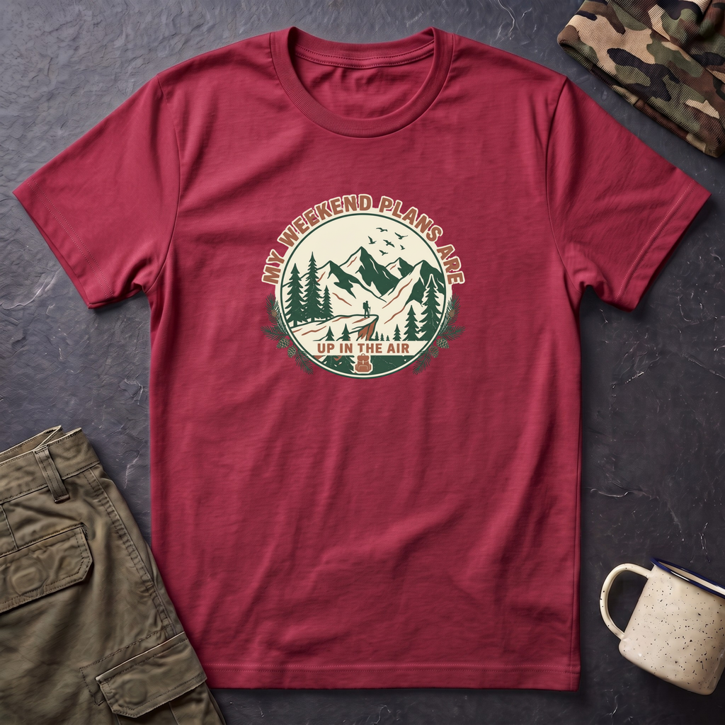 T-Shirt — "My Weekend Plans Are Up in the Air" Outdoor Adventure Graphic Tee