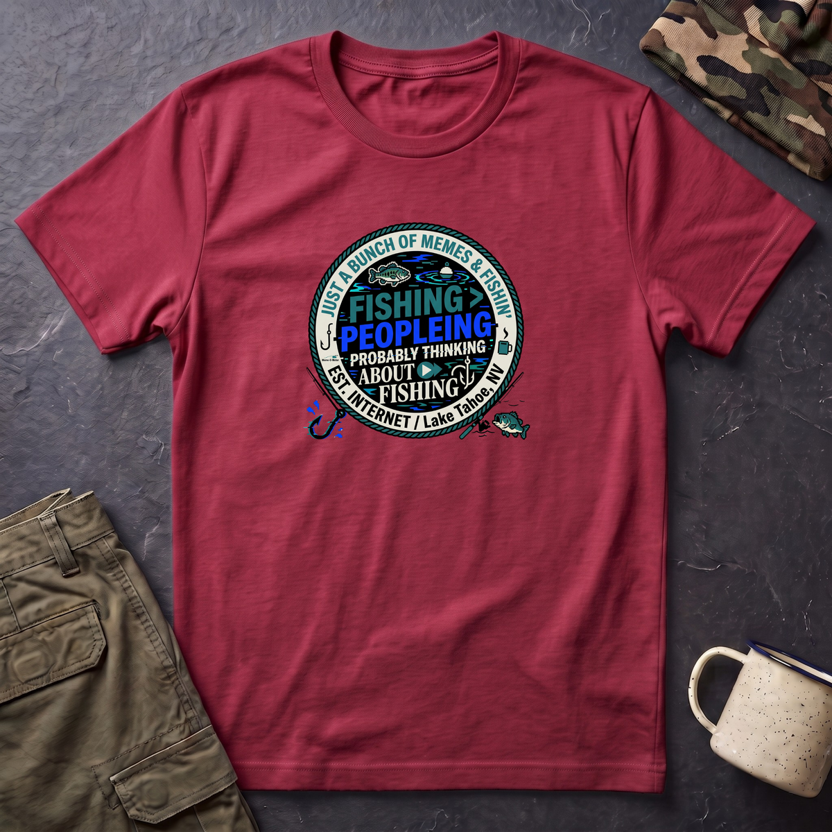 Fishing Peopleleing Probably Thinking About Fishing T-Shirt | Fishing Graphic Tee