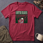 Camping Because People Are Overrated T-Shirt | Camper Graphic Tee, Forest Tent Design