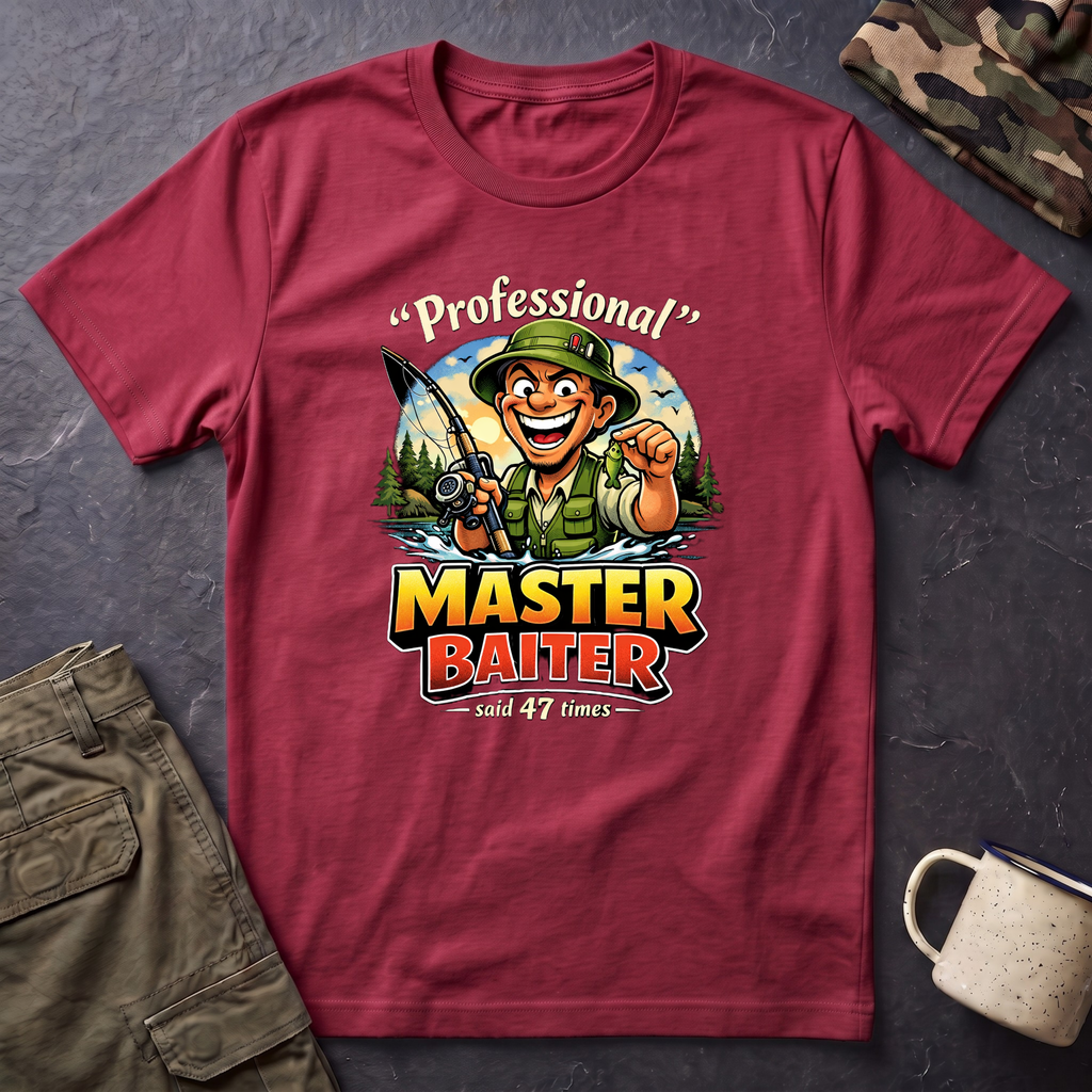 Master Baiter Fisherman T-Shirt | Fishing Graphic Tee, Outdoor Angler Design