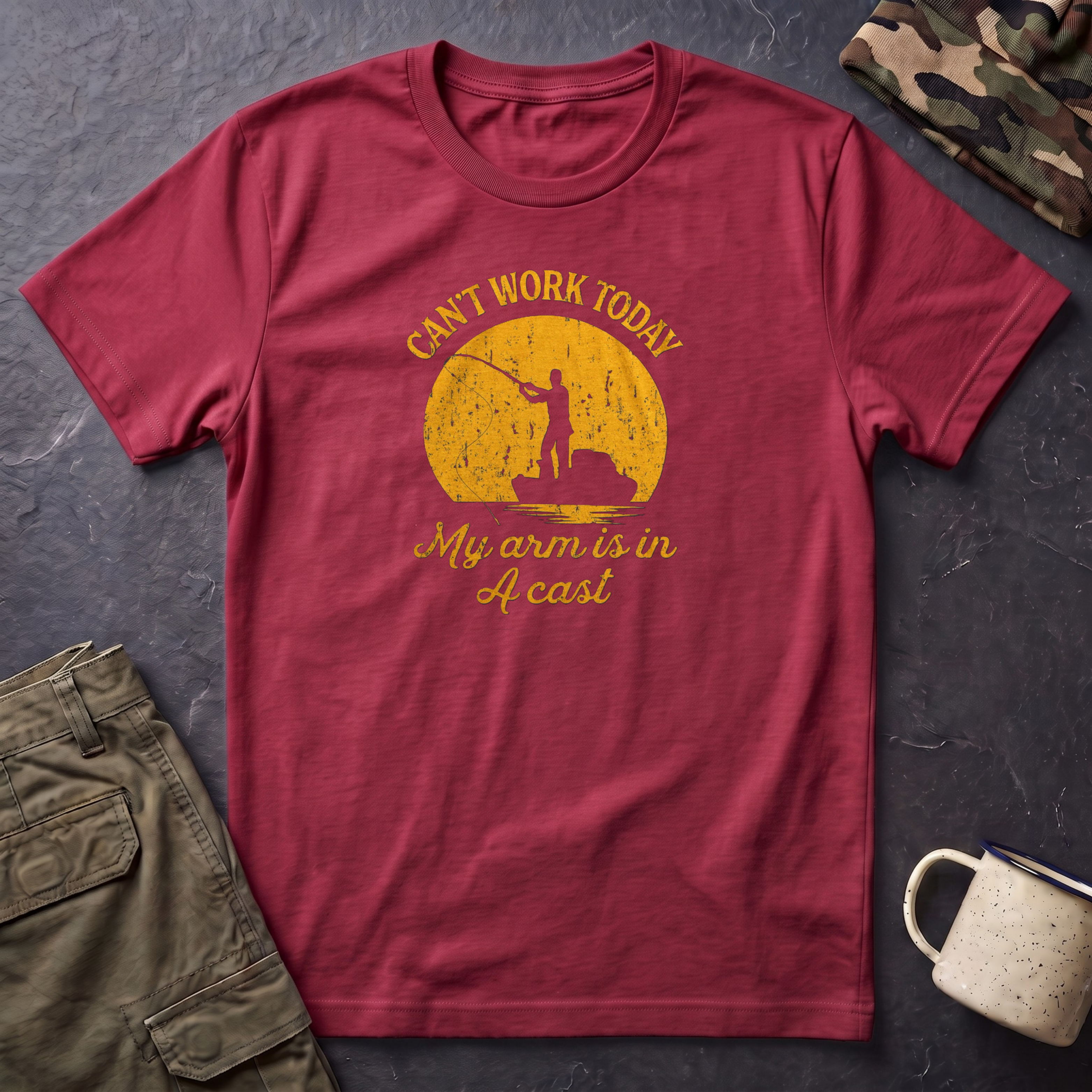 Cant Work Today My Arm Is In A Cast T-Shirt | Funny Fishing Shirt