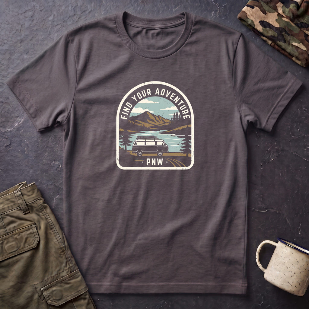 Mountain Lake Vista T-Shirt | Retro Scenic Nature Tee
