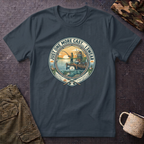 Just One More Cast Fishing T-Shirt | Retro Sunset Angler Design