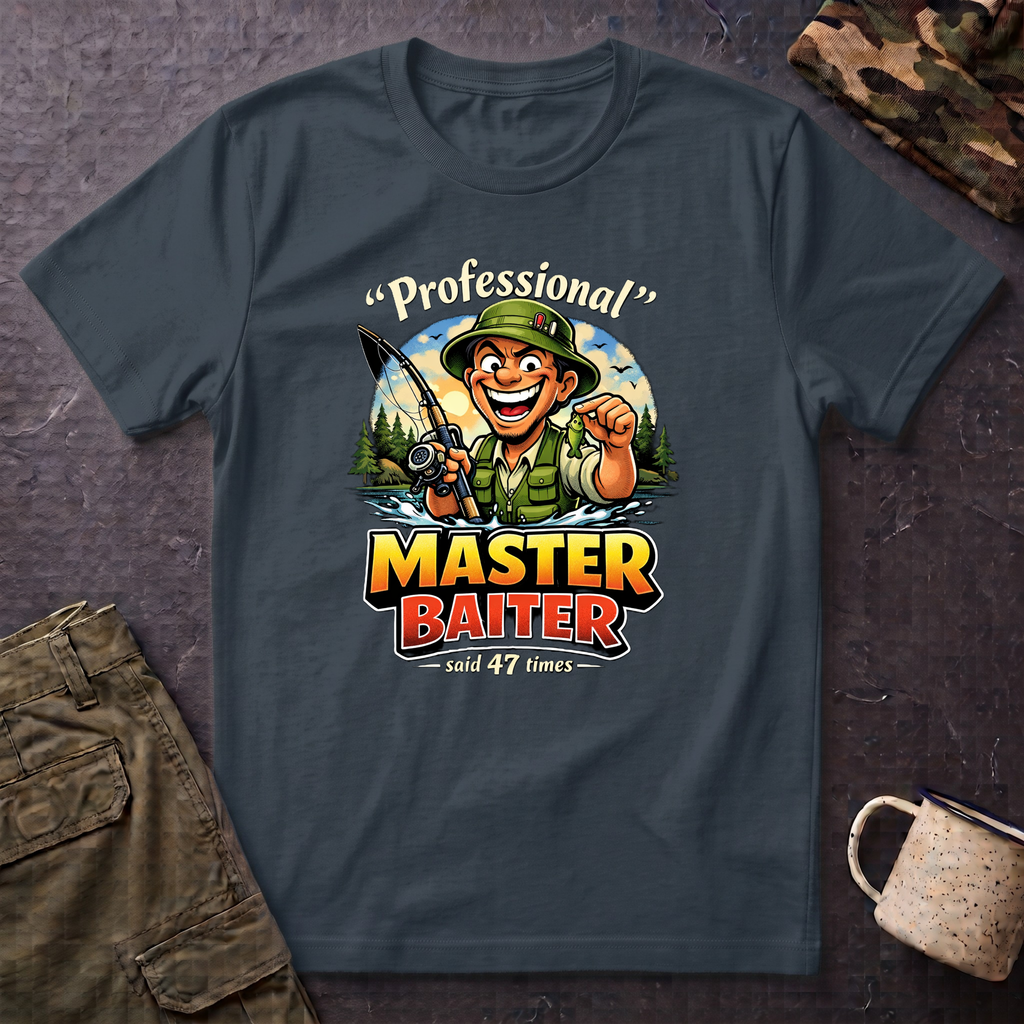 Master Baiter Fisherman T-Shirt | Fishing Graphic Tee, Outdoor Angler Design