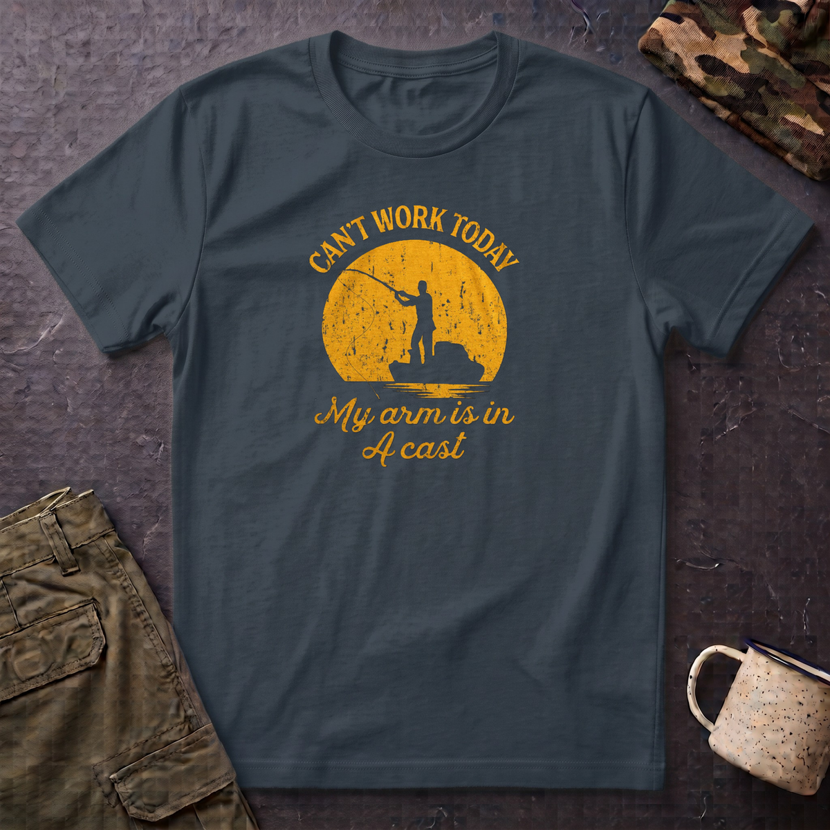 Cant Work Today My Arm Is In A Cast T-Shirt | Funny Fishing Shirt