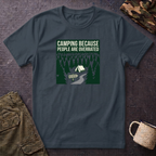 Camping Because People Are Overrated T-Shirt | Camper Graphic Tee, Forest Tent Design