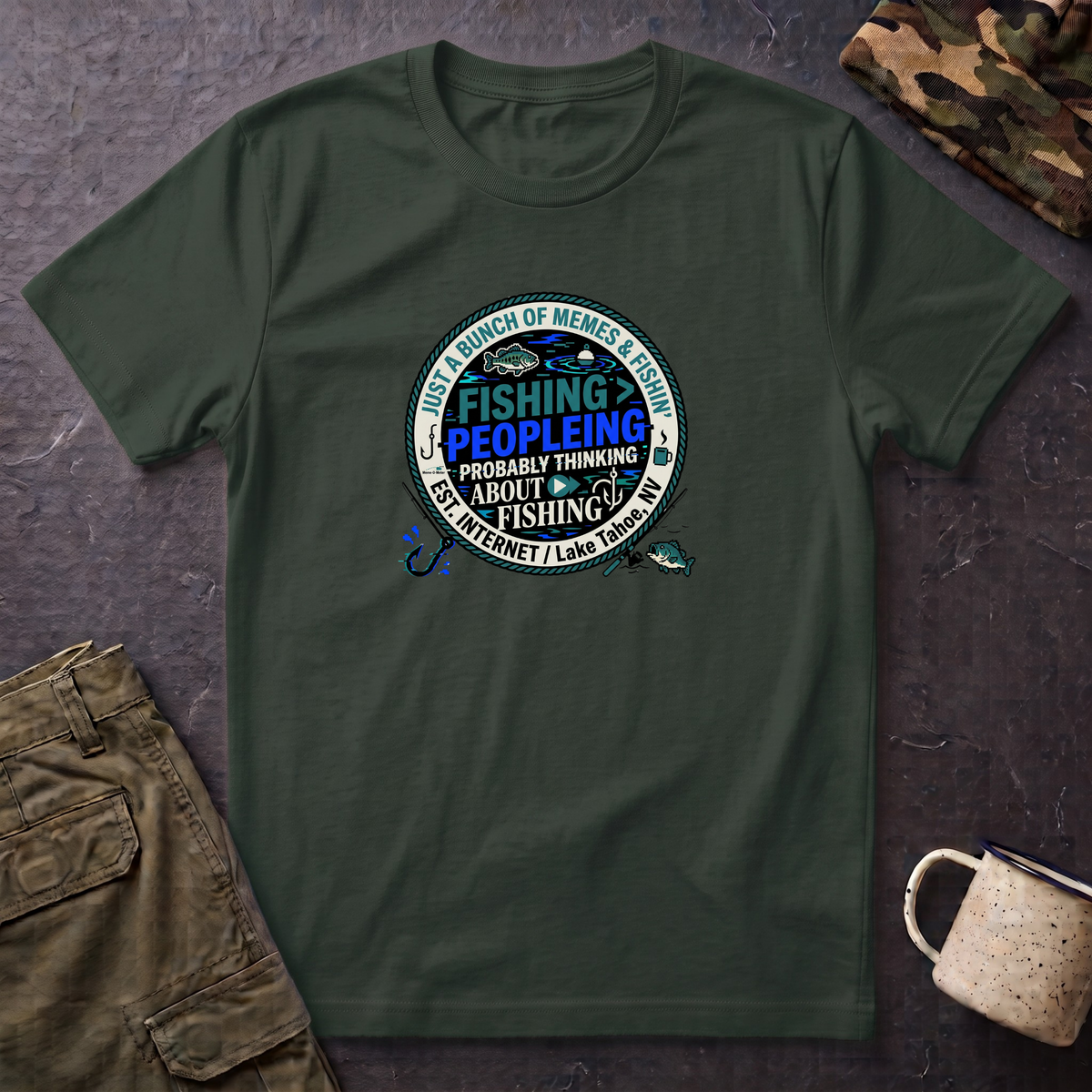 Fishing Peopleleing Probably Thinking About Fishing T-Shirt | Fishing Graphic Tee