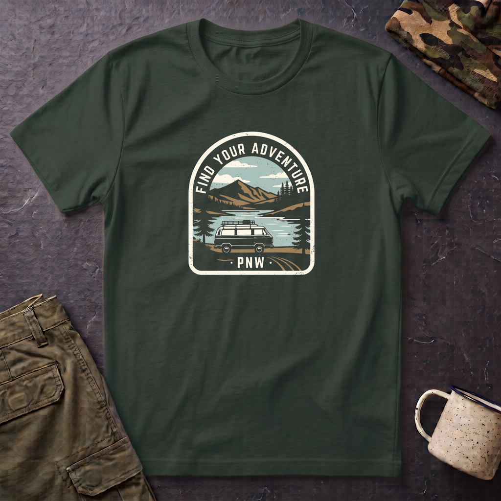 Mountain Lake Vista T-Shirt | Retro Scenic Nature Tee