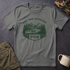 PNW Find Your Adventure T-Shirt | Pacific Northwest Camper Forest Design
