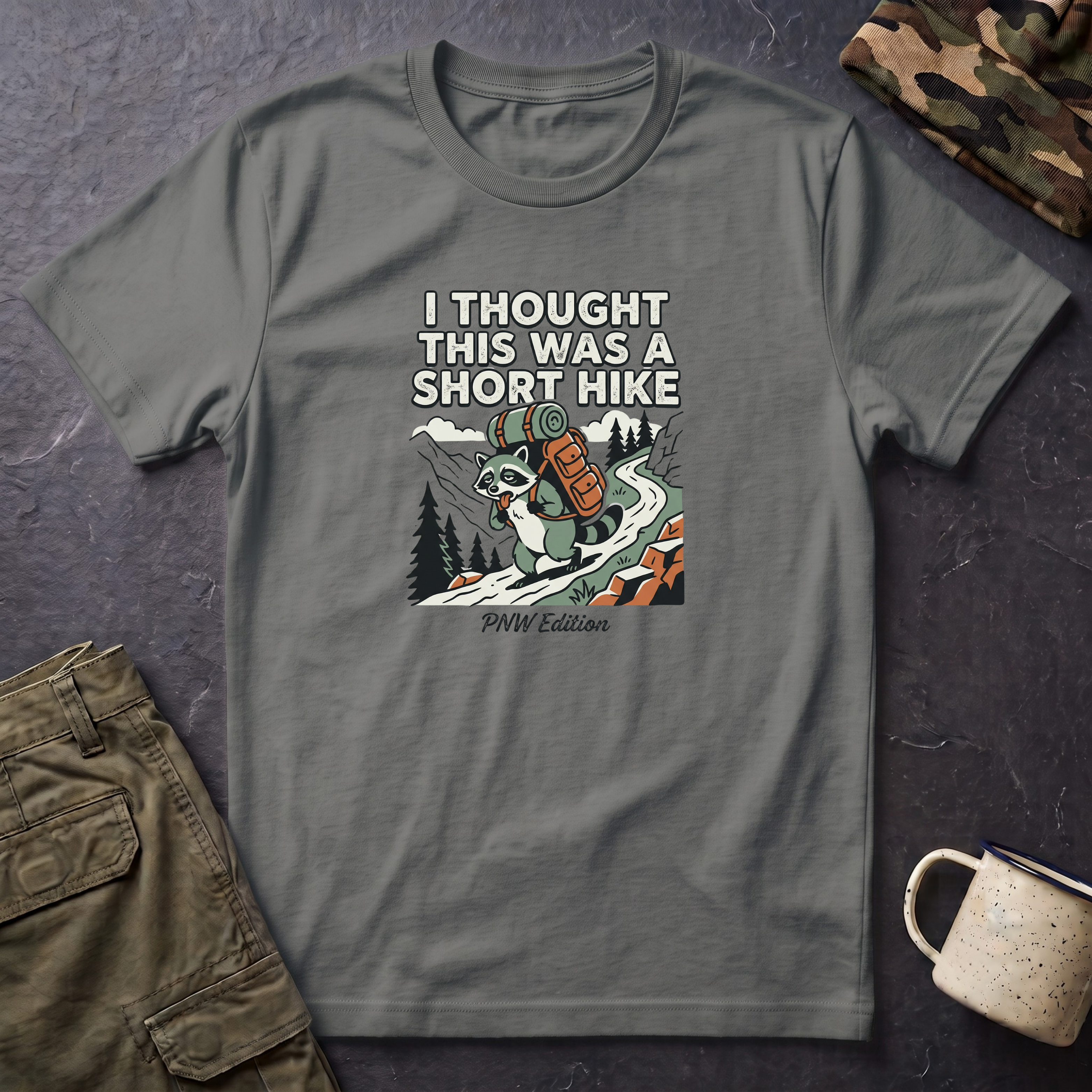I Thought This Was a Short Hike T-Shirt | Hiking Backpacker Graphic Tee
