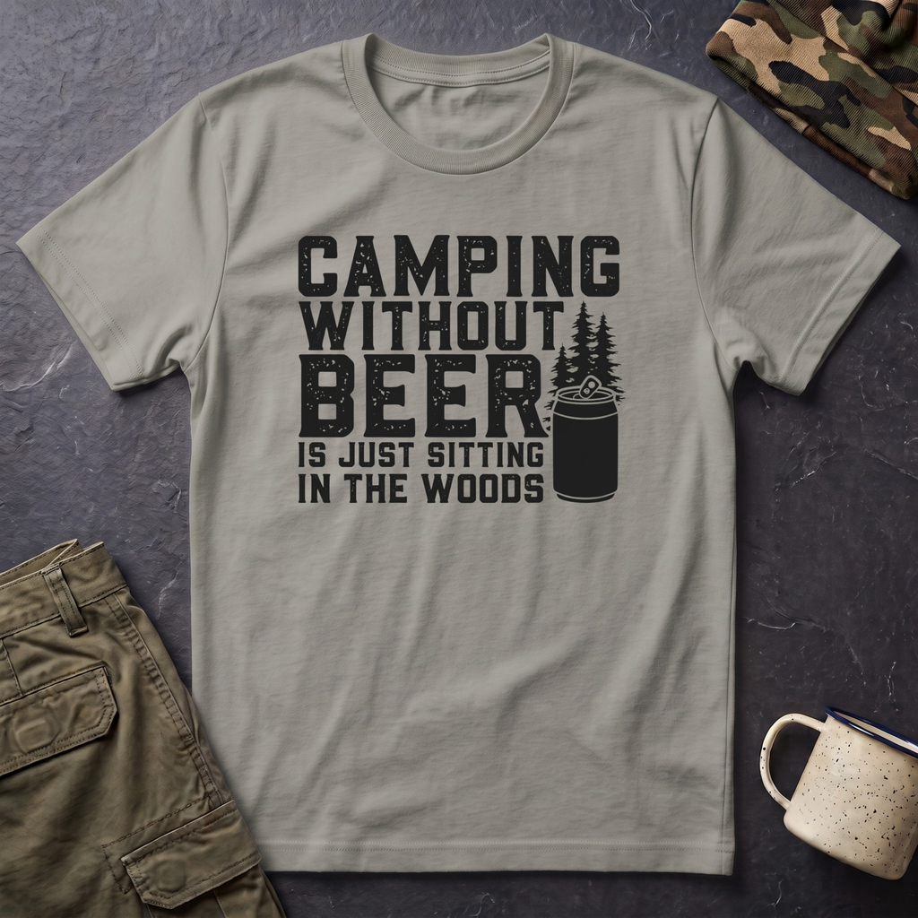 Camping Without Beer T-Shirt | Camping Saying, Beer Can Graphic