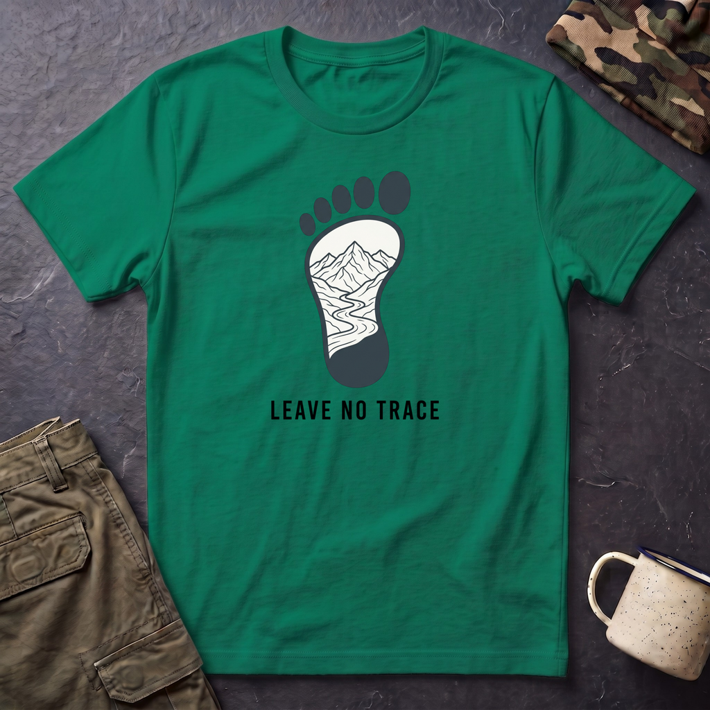 Leave No Trace footprint T-Shirt | Hiking mountain print