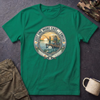 Just One More Cast Fishing T-Shirt | Retro Sunset Angler Design